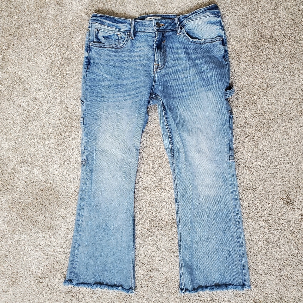 Vigoss Women's Light Wash Flare/Bootcut Utility Carpenter Jeans - Size 31 EUC